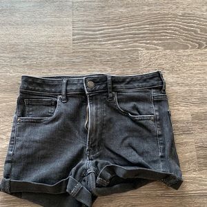 american eagle black jean short
